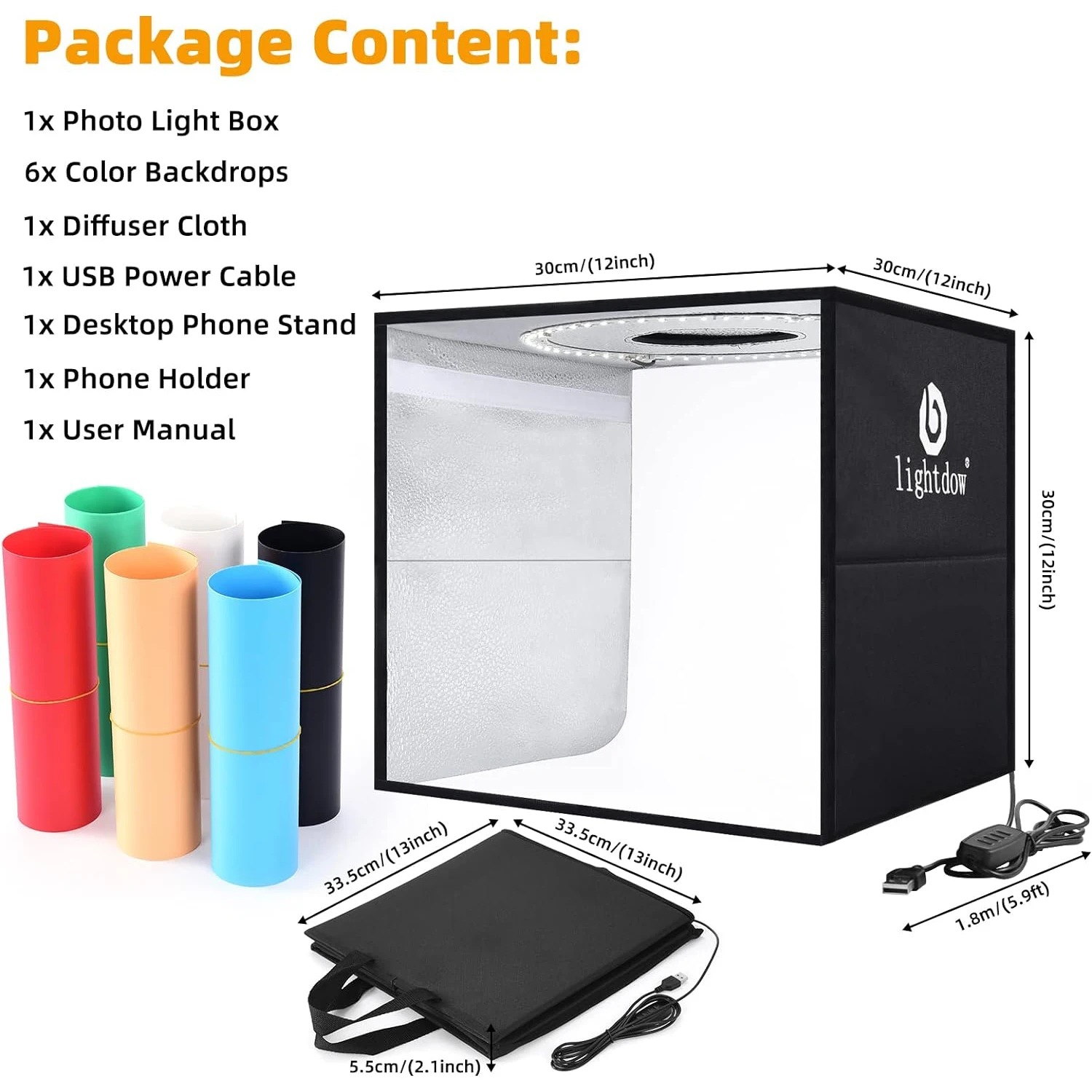 Photography Lighting Handheld - Lightdow Fotoğraf Stüdyosu Işık Kutusu Kiti