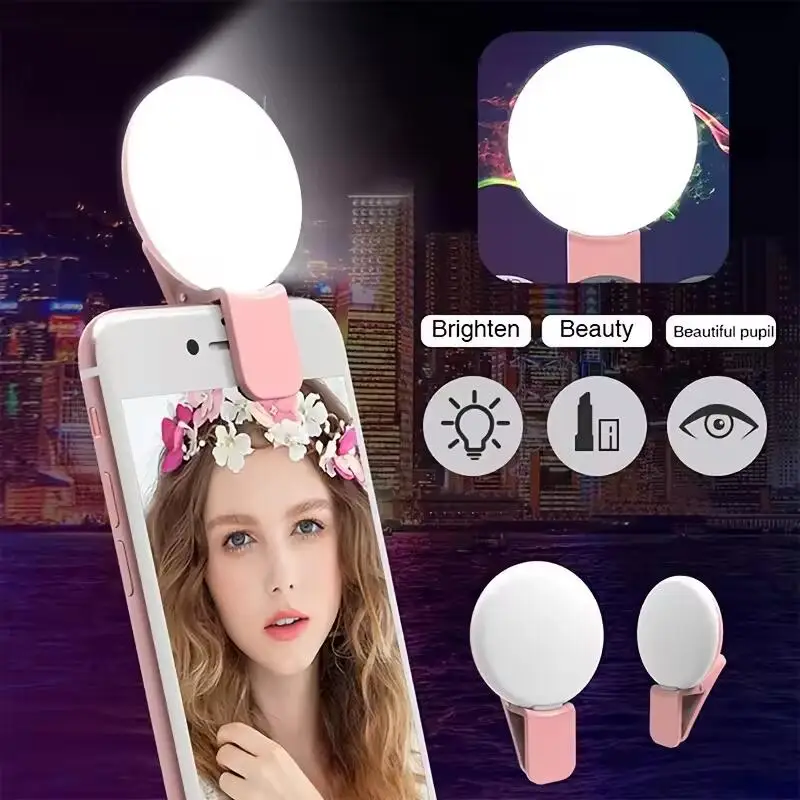 Photography Lighting Description - Taşınabilir Mini Selfie Halka Işık, USB