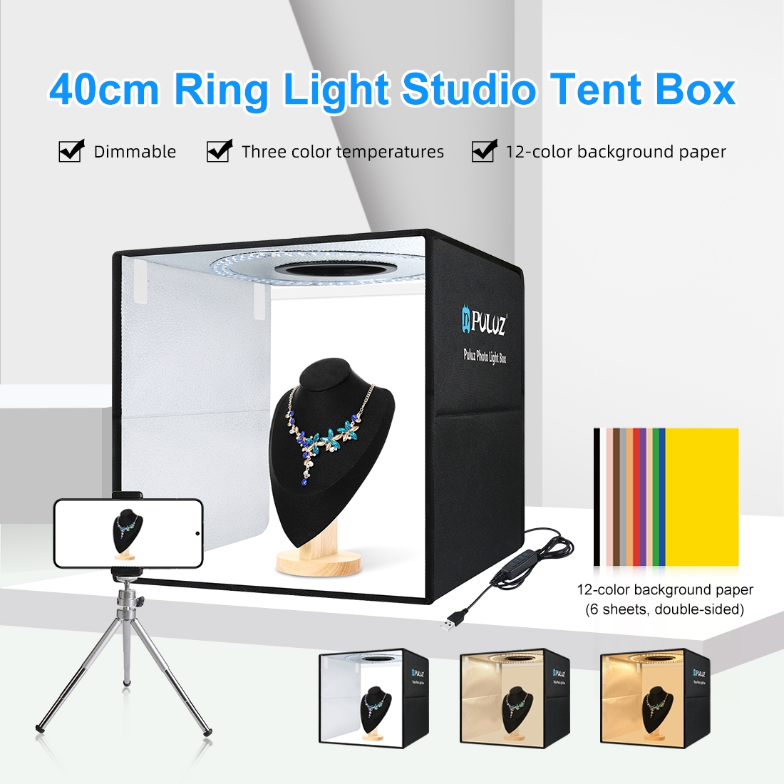 PULUZ 40cm Katlanabilir Taşına - Photography Lighting Meter incelemesi ve fiyatı