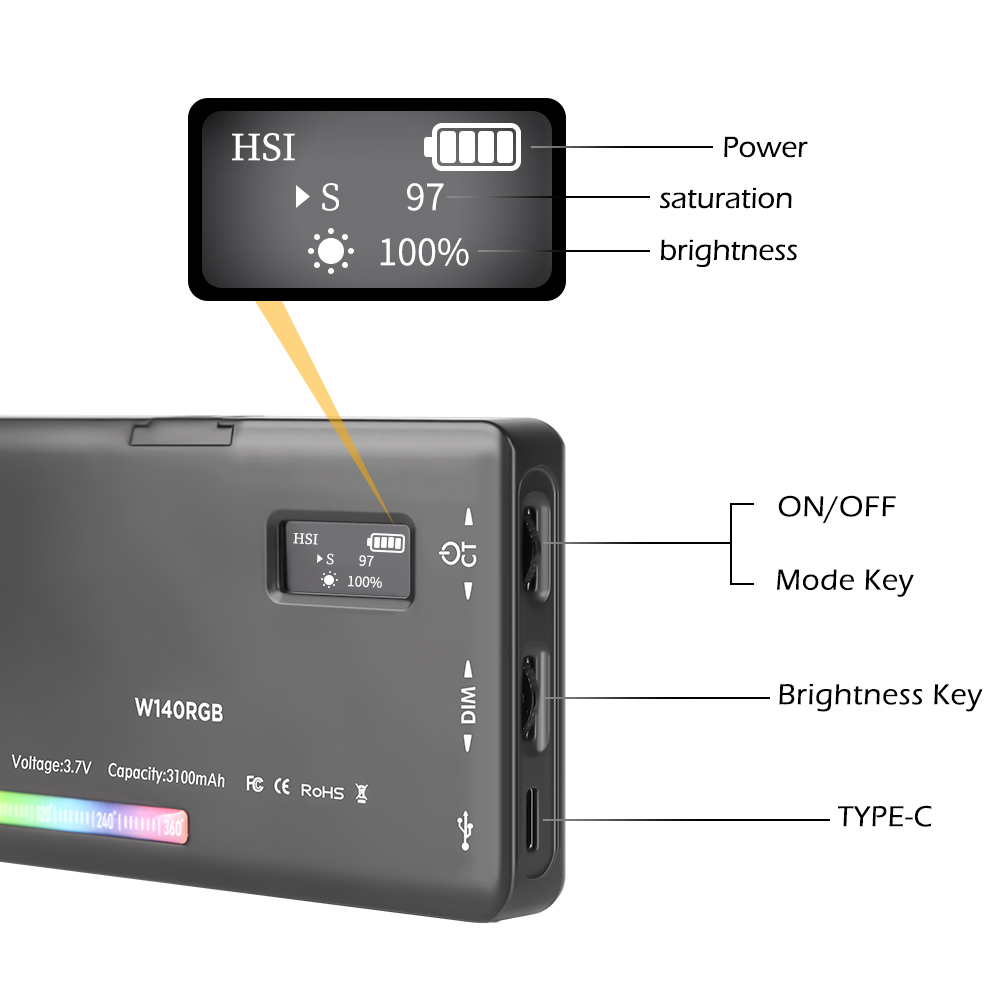 SH W140 LED RGB Video Işığı 0- - Photography Lighting Description incelemesi ve fiyatı